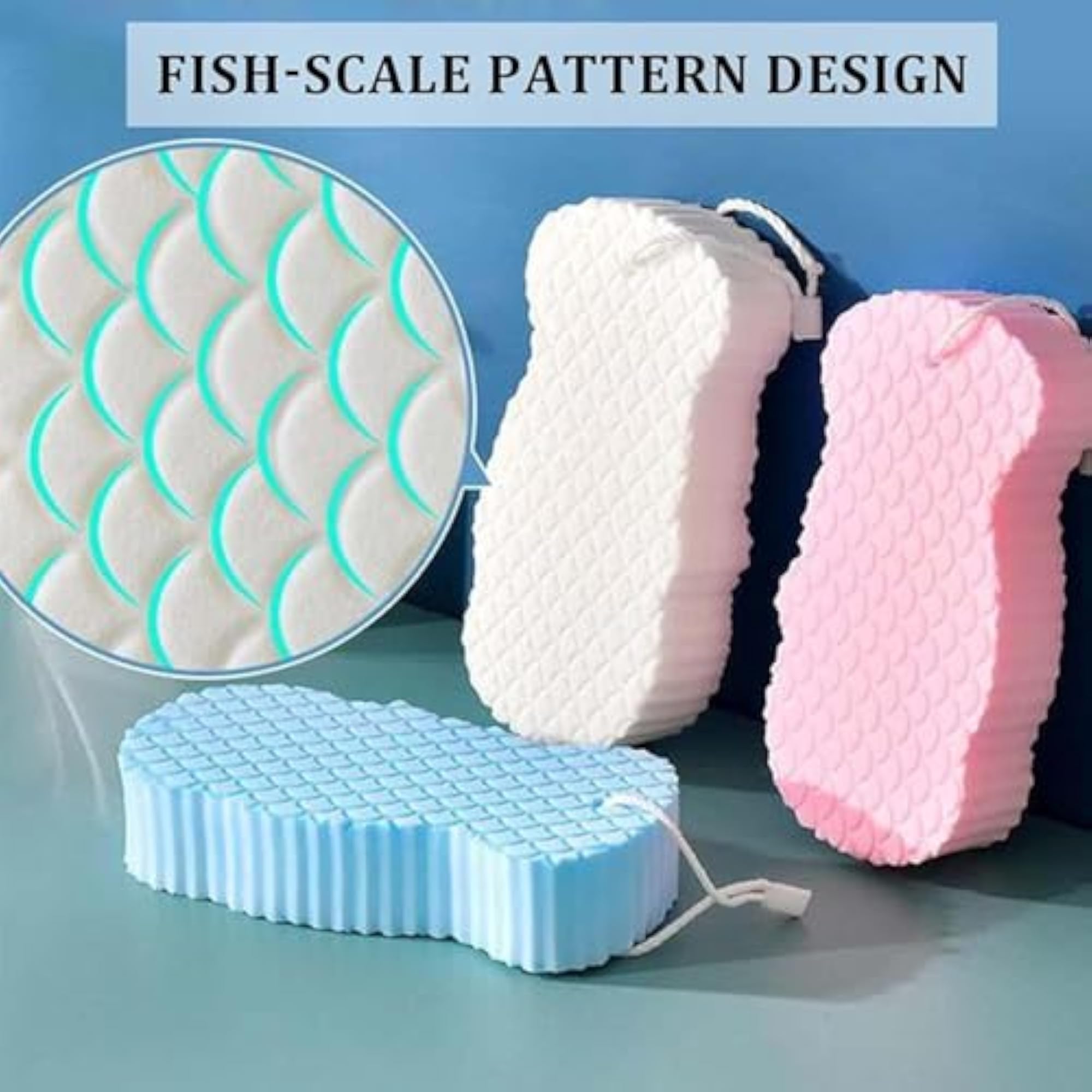 Pack of 2 Super Soft Bath Sponge Scrubbers for Kids, Gentle Cleaning